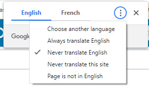 Chrome translation example