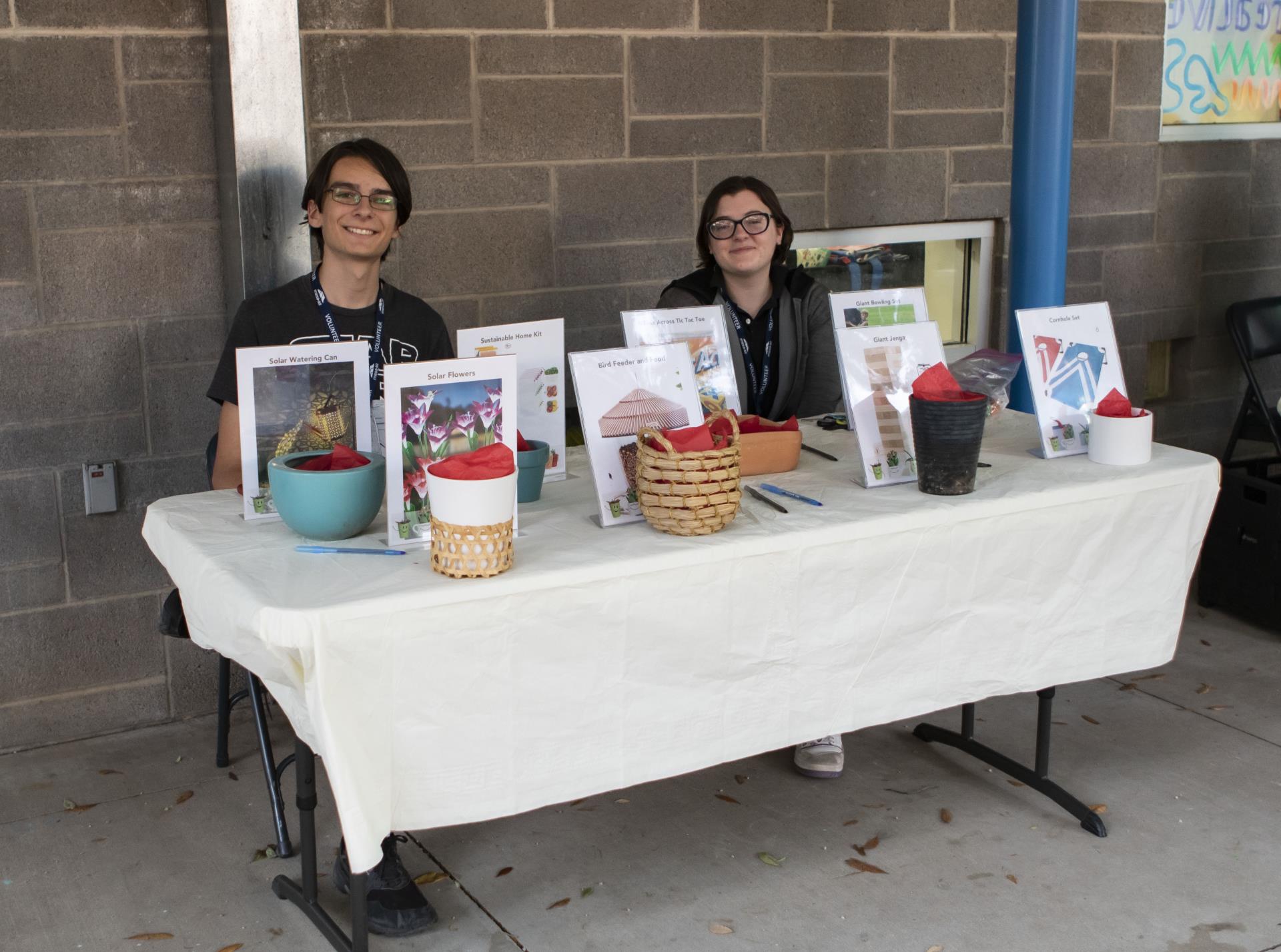 Volunteers at raffle table