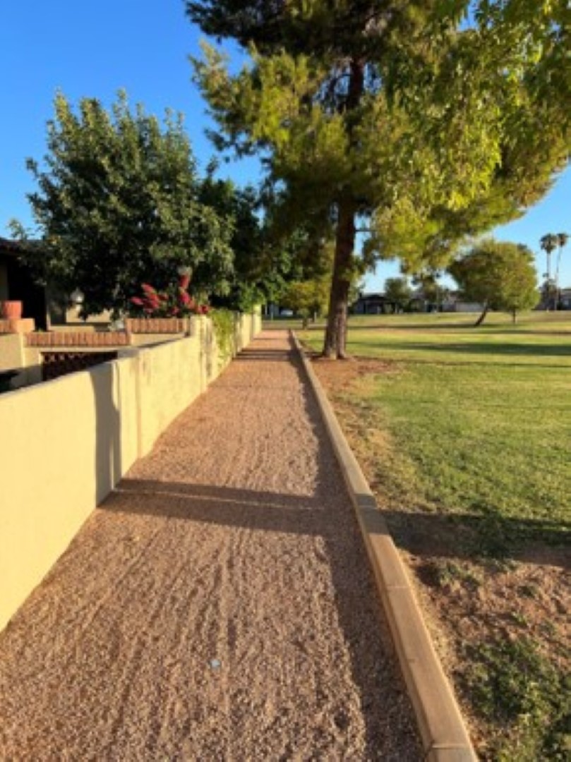 landscape rock and curbing at park